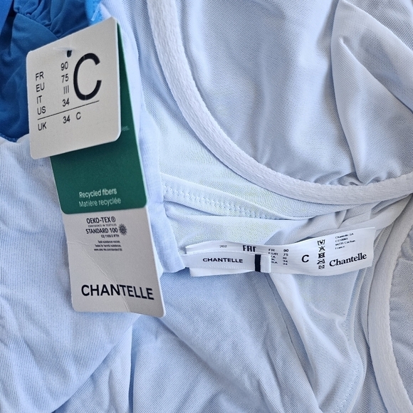 New Chantelle Chantelle "Inspire" Underwired Wrap-Around Blue Swimsuit NWT 34 C - Picture 9 of 10